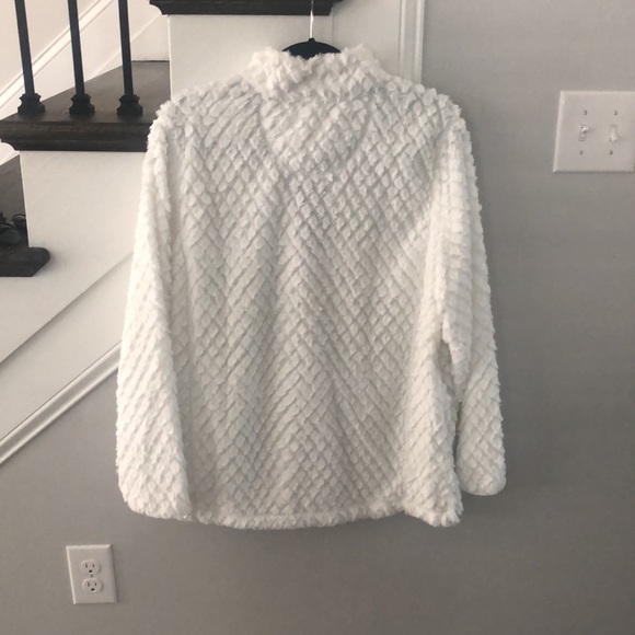 Simply Southern White Fuzzy Quarter Zip Jacket - Picture 2 of 5